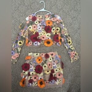 Floral Embroidered Two-Piece Dress